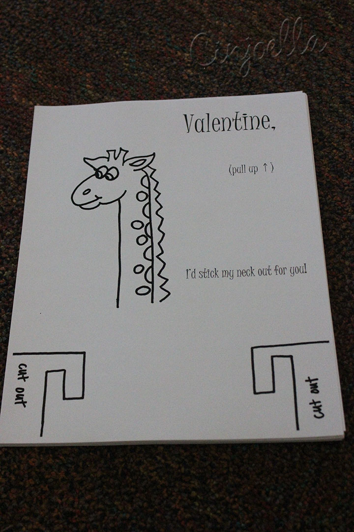 top half giraffe valentine craft